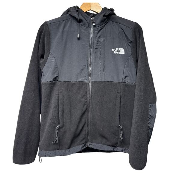 North Face Womens Retro Denali Fleece Full Zip Jacket Size Small Black Hooded - Picture 1 of 5